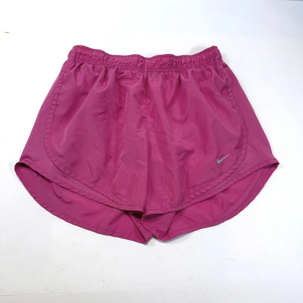 Nike Dri-FIT Magenta Pink Running Shorts Womens Medium Athletic Mesh Trim